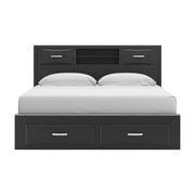 Stabotta Black King Bookcase Bed with Storage - PCB1755B11