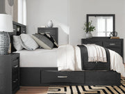 Stabotta Black Queen Bookcase Bed with Storage - PCB1755B7