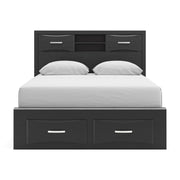 Stabotta Black Queen Bookcase Bed with Storage - PCB1755B7