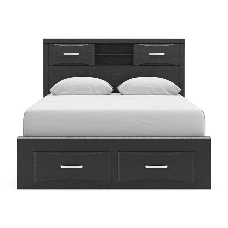 Stabotta Black Queen Bookcase Bed with Storage - PCB1755B7