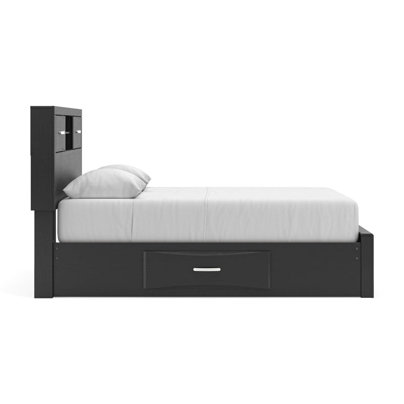 Stabotta Black Queen Bookcase Bed with Storage - PCB1755B7