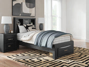 Stabotta Black Twin Bookcase Storage Bed - PCB1755B12