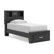 Stabotta Black Twin Bookcase Storage Bed - PCB1755B12