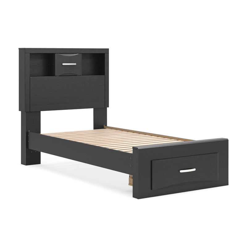 Stabotta Black Twin Bookcase Storage Bed - PCB1755B12