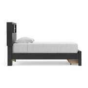 Stabotta Black Twin Bookcase Storage Bed - PCB1755B12