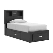 Stabotta Black Twin Bookcase Storage Bed - PCB1755B14