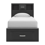 Stabotta Black Twin Bookcase Storage Bed - PCB1755B14