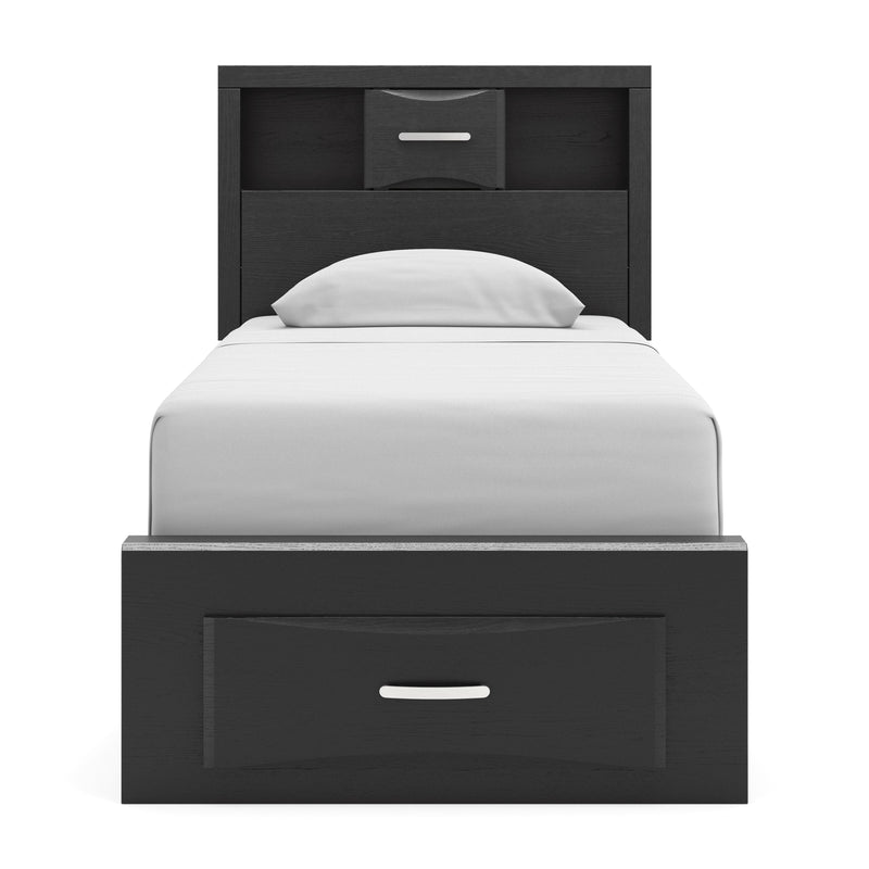 Stabotta Black Twin Bookcase Storage Bed - PCB1755B14