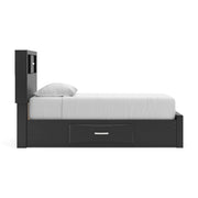 Stabotta Black Twin Bookcase Storage Bed - PCB1755B14