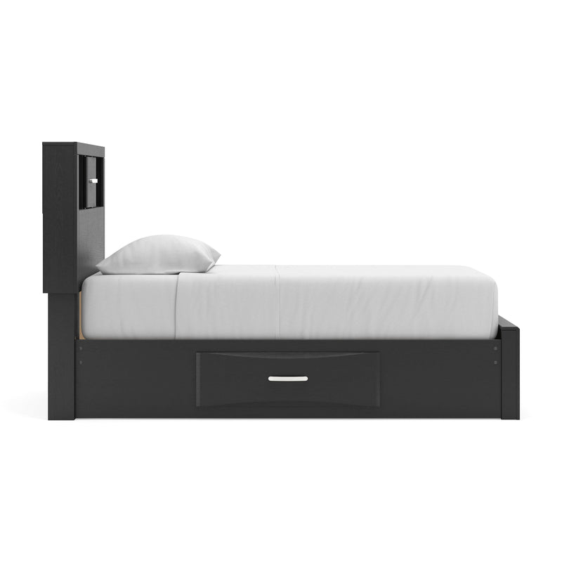 Stabotta Black Twin Bookcase Storage Bed - PCB1755B14