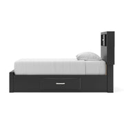 Stabotta Black Twin Bookcase Storage Bed - PCB1755B14
