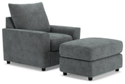 Stairatt Chair and Ottoman in Gravel - PKG014495