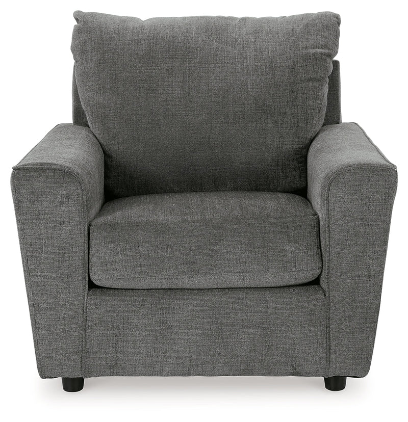 Stairatt Chair and Ottoman in Gravel - PKG014495