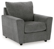 Stairatt Chair and Ottoman in Gravel - PKG014495