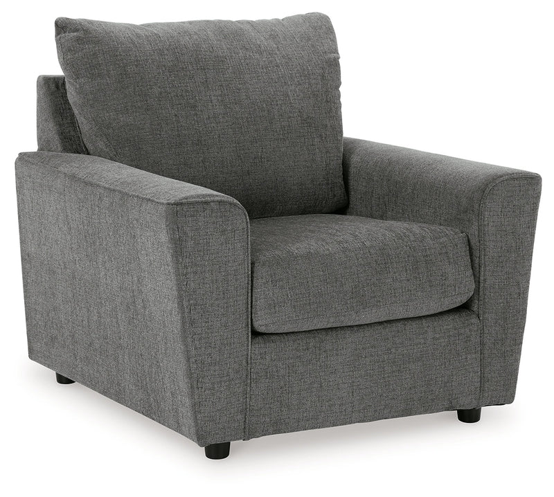Stairatt Chair and Ottoman in Gravel - PKG014495
