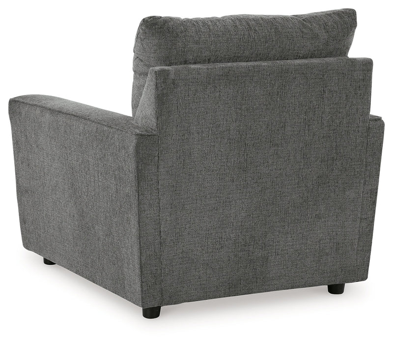 Stairatt Chair and Ottoman in Gravel - PKG014495