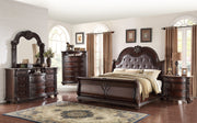 Stanley Cherry Brown King Upholstered Sleigh Bed - Gate FurnitureKing Bed