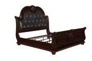 Stanley Cherry Brown Queen Upholstered Sleigh Bed - Gate FurnitureQueen Bed