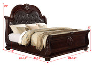 Stanley Cherry Brown Upholstered Sleigh Bedroom Set - Gate FurnitureBedroom Set