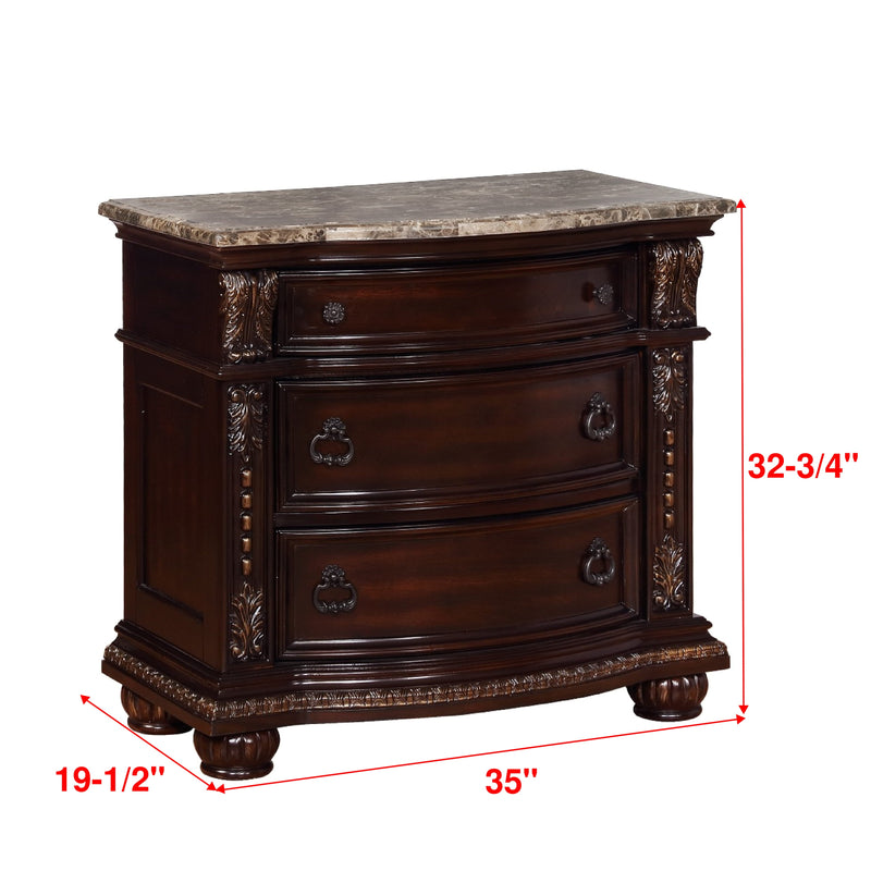 Stanley Cherry Brown Upholstered Sleigh Bedroom Set - Gate FurnitureBedroom Set