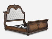 Stanley Coffee Brown Queen Upholstered Sleigh Bed - Gate FurnitureQueen Bed