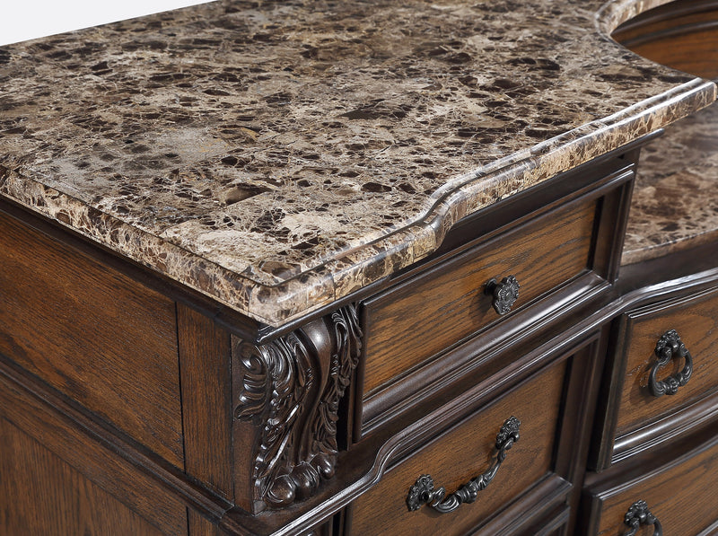 Stanley Coffee Brown Upholstered Sleigh Bedroom Set - Gate FurnitureBedroom Set