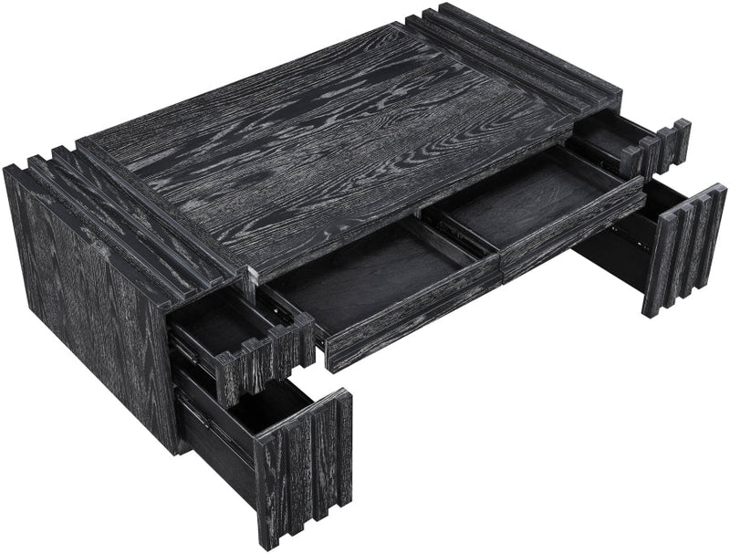 Stanton Oak Veneer And Solid Wood Coffee Table in Black - 232Black-C