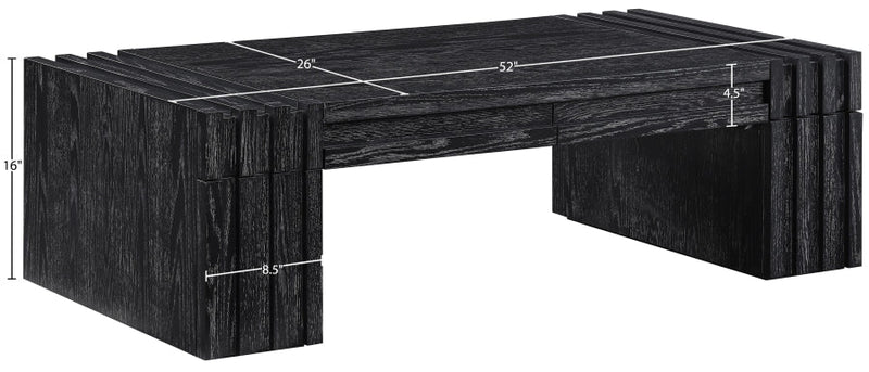 Stanton Oak Veneer And Solid Wood Coffee Table in Black - 232Black-C