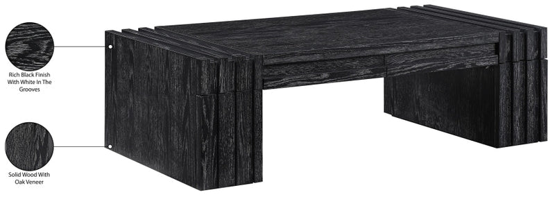 Stanton Oak Veneer And Solid Wood Coffee Table in Black - 232Black-C