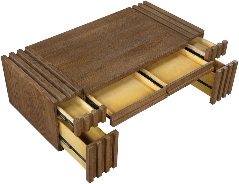 Stanton Oak Veneer And Solid Wood Coffee Table in Brown - 232Brown-C