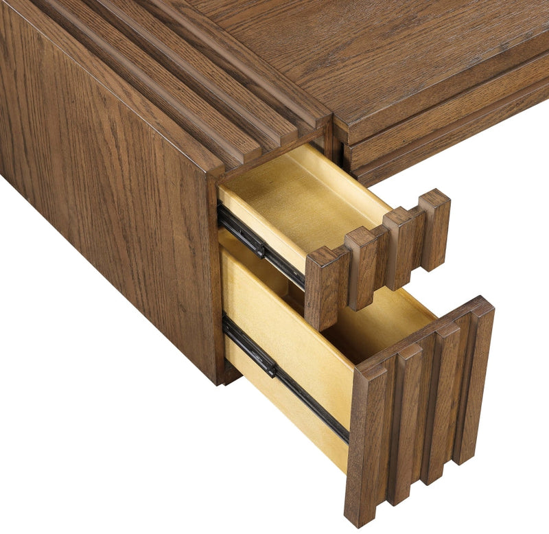 Stanton Oak Veneer And Solid Wood Coffee Table in Brown - 232Brown-C