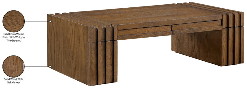 Stanton Oak Veneer And Solid Wood Coffee Table in Brown - 232Brown-C