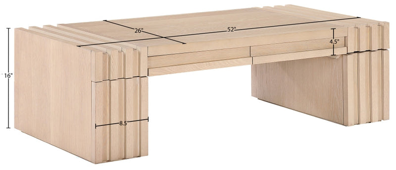Stanton Oak Veneer And Solid Wood Coffee Table in Natural - 232Natural-C
