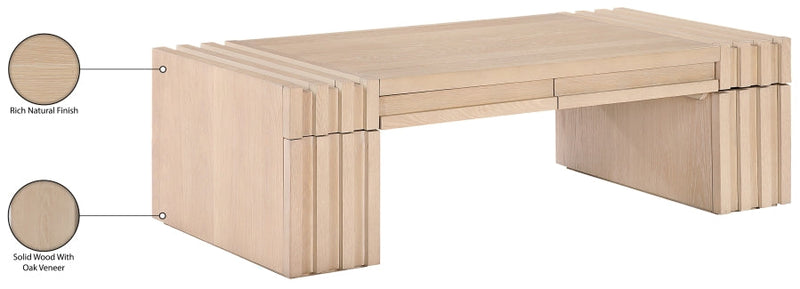 Stanton Oak Veneer And Solid Wood Coffee Table in Natural - 232Natural-C