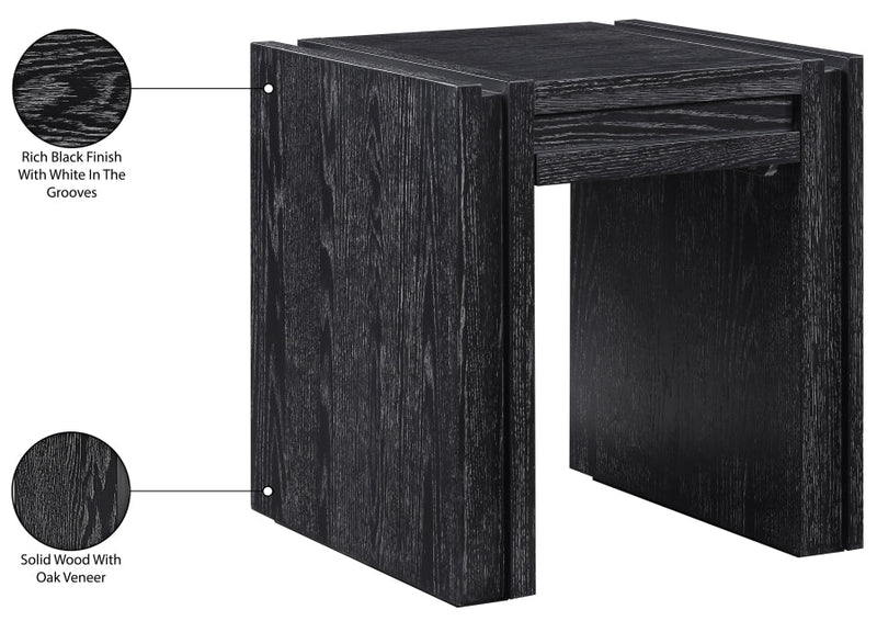 Stanton Oak Veneer And Solid Wood End / Side Table in Black - 232Black-E
