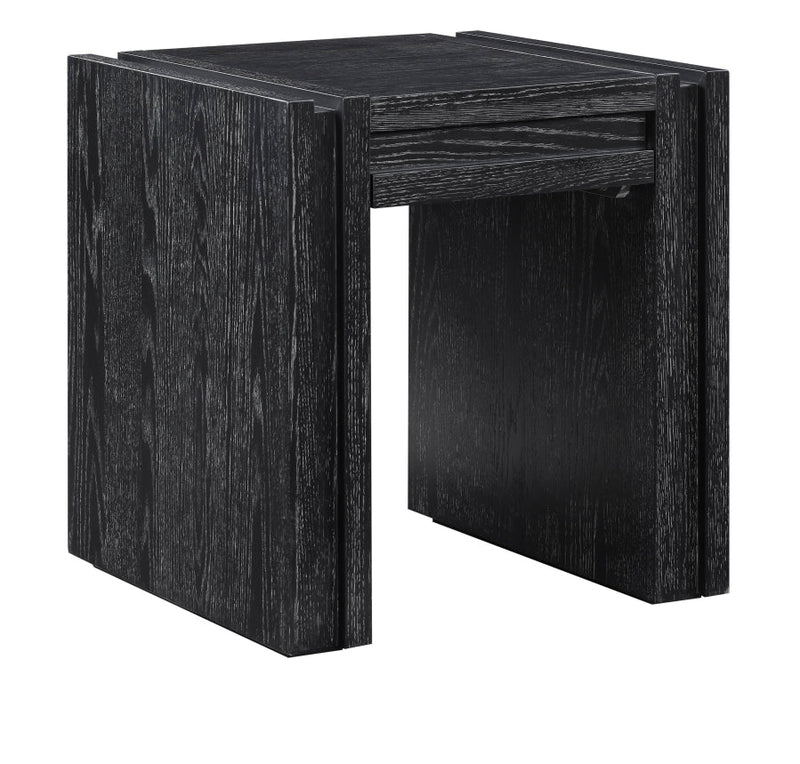 Stanton Oak Veneer And Solid Wood End / Side Table in Black - 232Black-E