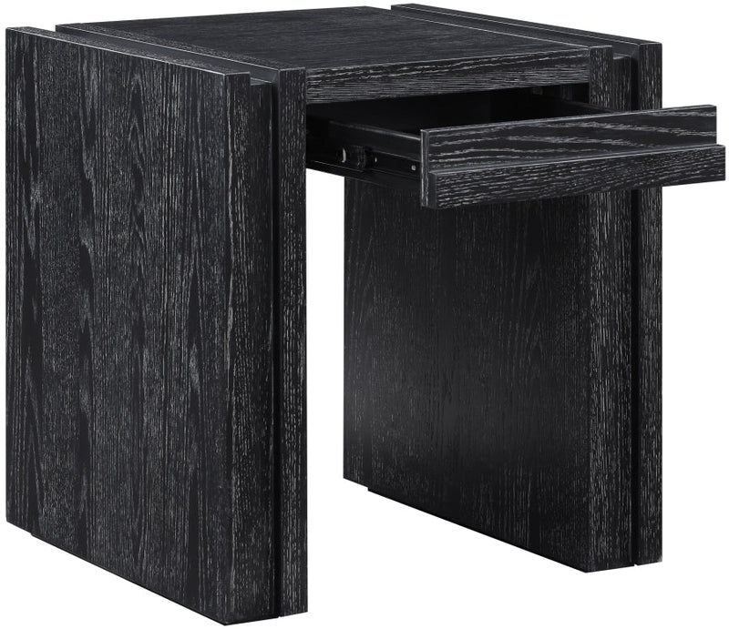 Stanton Oak Veneer And Solid Wood End / Side Table in Black - 232Black-E