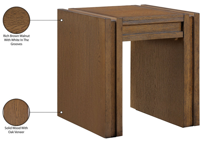 Stanton Oak Veneer And Solid Wood End / Side Table in Brown - 232Brown-E