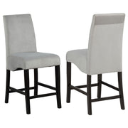 Stanton Velvet Upholstered Counter Chair Grey (Set of 2) - 102069GRY