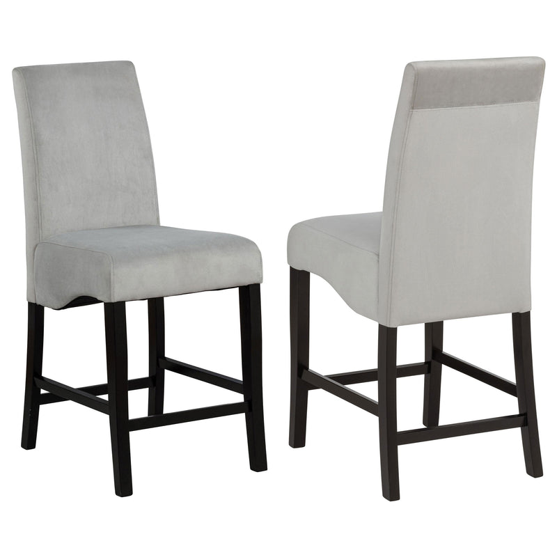 Stanton Velvet Upholstered Counter Chair Grey (Set of 2) - 102069GRY