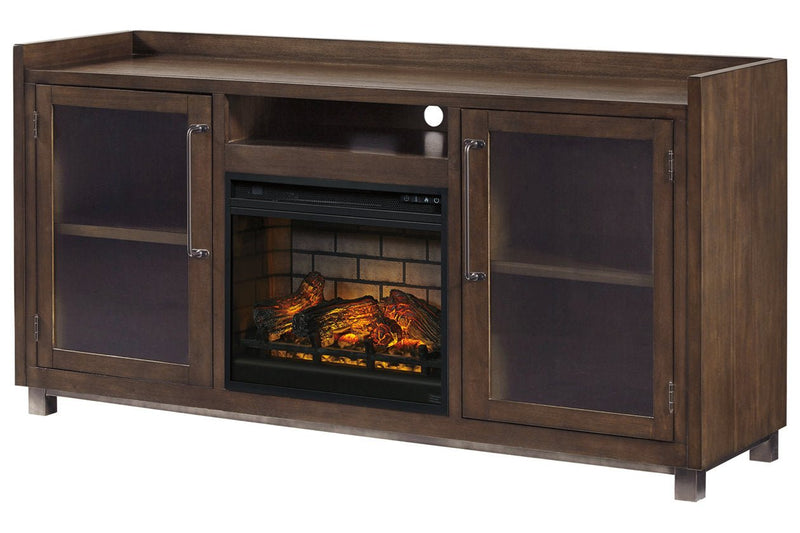 Starmore Brown 70" TV Stand with Electric Fireplace - Gate FurnitureTV Stand