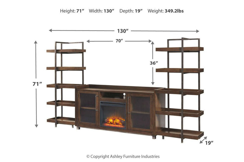 Starmore Brown/Gunmetal 3 - Piece Entertainment Center - Gate FurnitureEntertainment Center