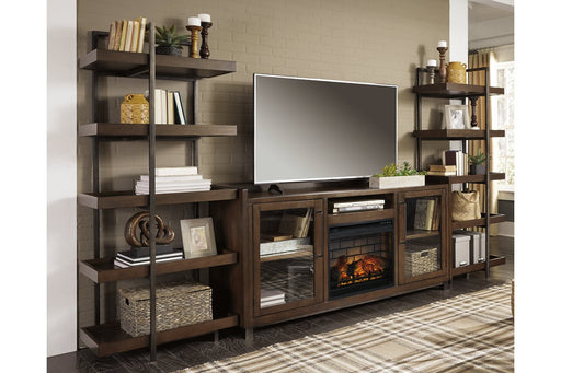 Starmore Brown/Gunmetal 3 - Piece Wall Unit with Electric Fireplace - Gate FurnitureEntertainment Center