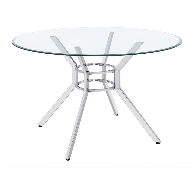 Steele 48-inch Round Glass Top Dining Table Chrome - 115200CHR