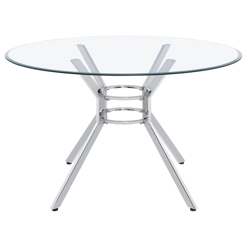 Steele 48-inch Round Glass Top Dining Table Chrome - 115200CHR