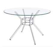 Steele 48-inch Round Glass Top Dining Table Chrome - 115200CHR