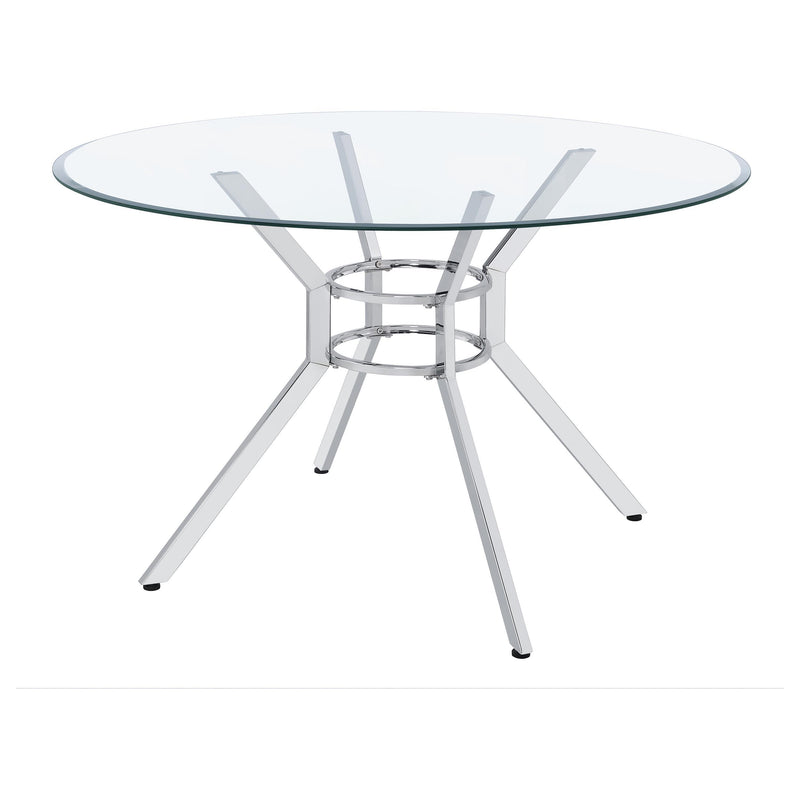 Steele 48-inch Round Glass Top Dining Table Chrome - 115200CHR