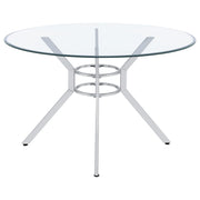 Steele 48-inch Round Glass Top Dining Table Chrome - 115200CHR