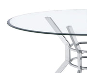 Steele 48-inch Round Glass Top Dining Table Chrome - 115200CHR