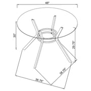 Steele 48-inch Round Glass Top Dining Table Matte Black - 115200BLK